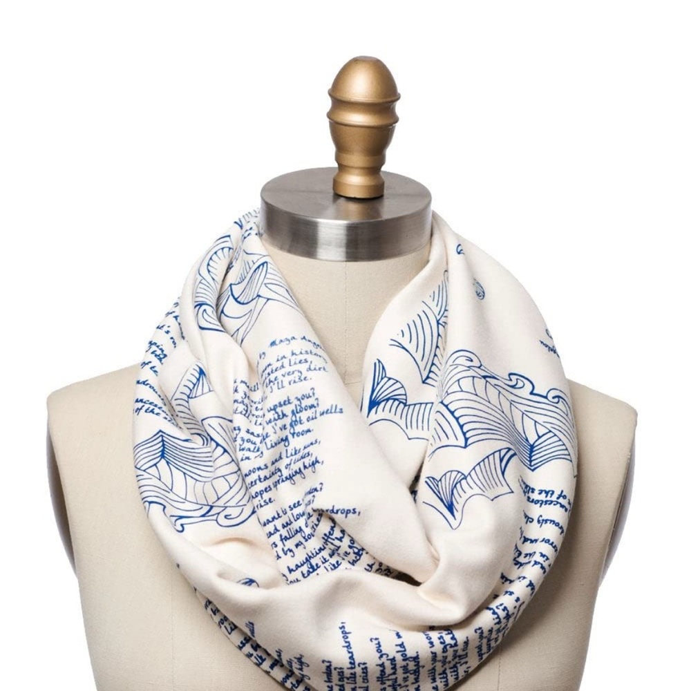 Uncommon Goods Maya Angelou Poem Infinity Scarf by Storiarts - rare NWOT